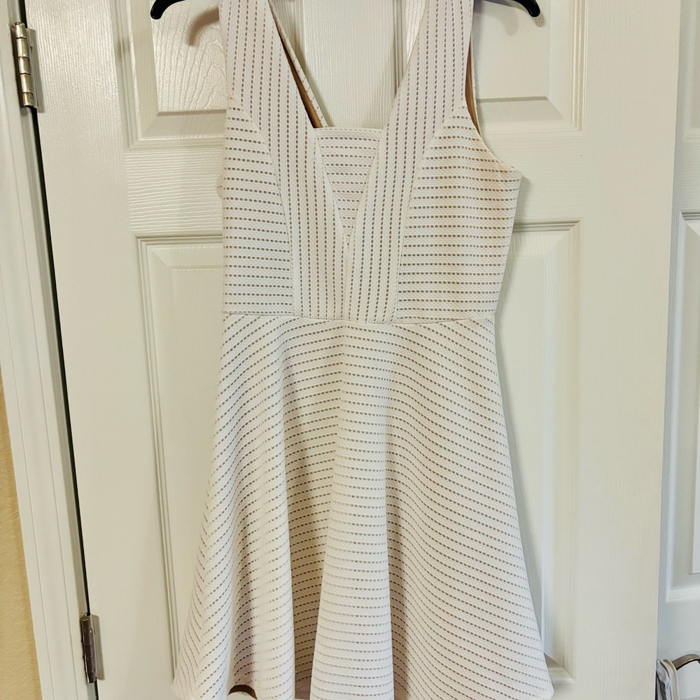 Elegant White Striped Dress